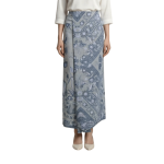 LotusGarden Harmony Premium Cotton Batik Fabric Sarong – Blue Porcelain Bloom