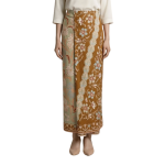 Premium Cotton Batik Fine Fall Wrap Sarong – Earth Brown Mint Floral