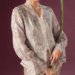 Lace Trim Batik Kebaya Top - Lilac
