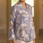 Batik Kebaya Top - Lilac Blue