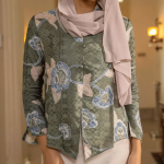 Batik Kebaya Top - Olive Green