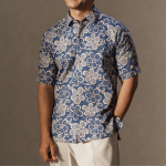 Men Floral Batik Short Sleeve Shirt