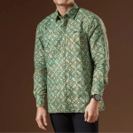 Men Diamond Batik Long Sleeve Shirt