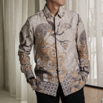 Men Peacock Batik Long Sleeve Shirt