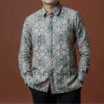 Men Lattice Batik Long Sleeve Shirt